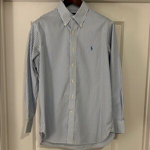 Ralph Lauren Blue Striped Collared Shirt